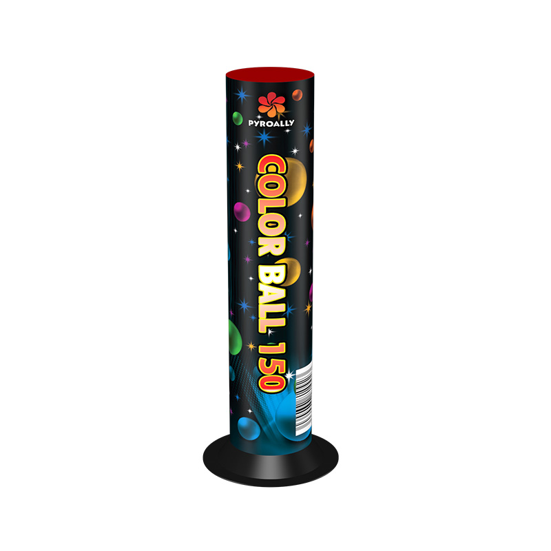 PY2402 Baterijos romėniška žvakė 100 šūvių spalvingais kamuoliukais